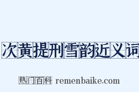 次黄提刑雪韵近义词是什么意思的图片